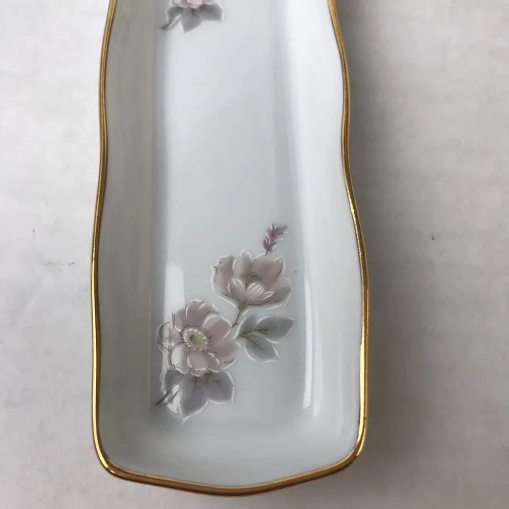 VINTAGE LIMOGES FRANCE By R. Leclair Hand Painted Floral Porcelain Trinket Tray